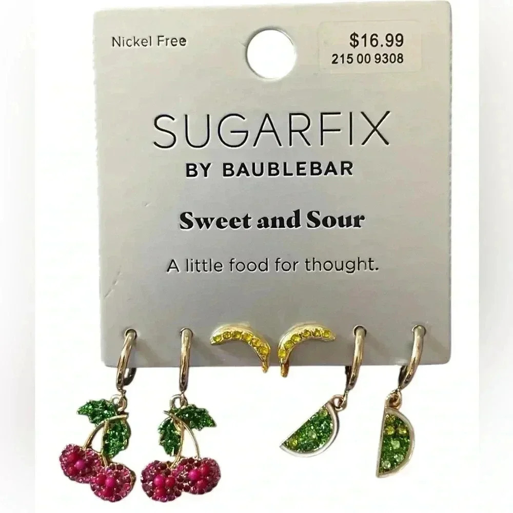 Sugarfix By Baublebar NWOT Three Piece Set Earrings Two Pairs - Picture 2 of 9